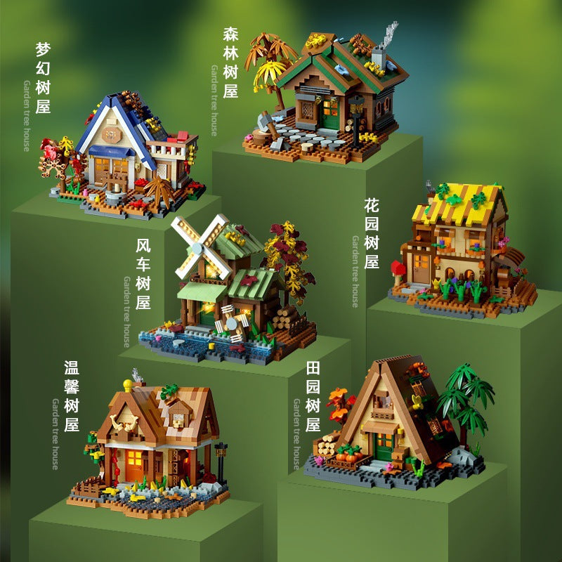 Forest Treehouse Building Blocks DIY Assembly Set for Teens