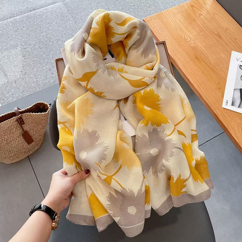 Women's Silk Scarf Long Shawl Versatile Neck Warmer