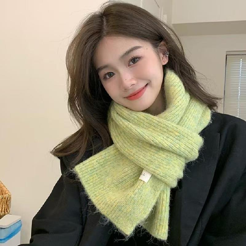 Women's Solid Color Wool Blend Knitted Warm Scarf