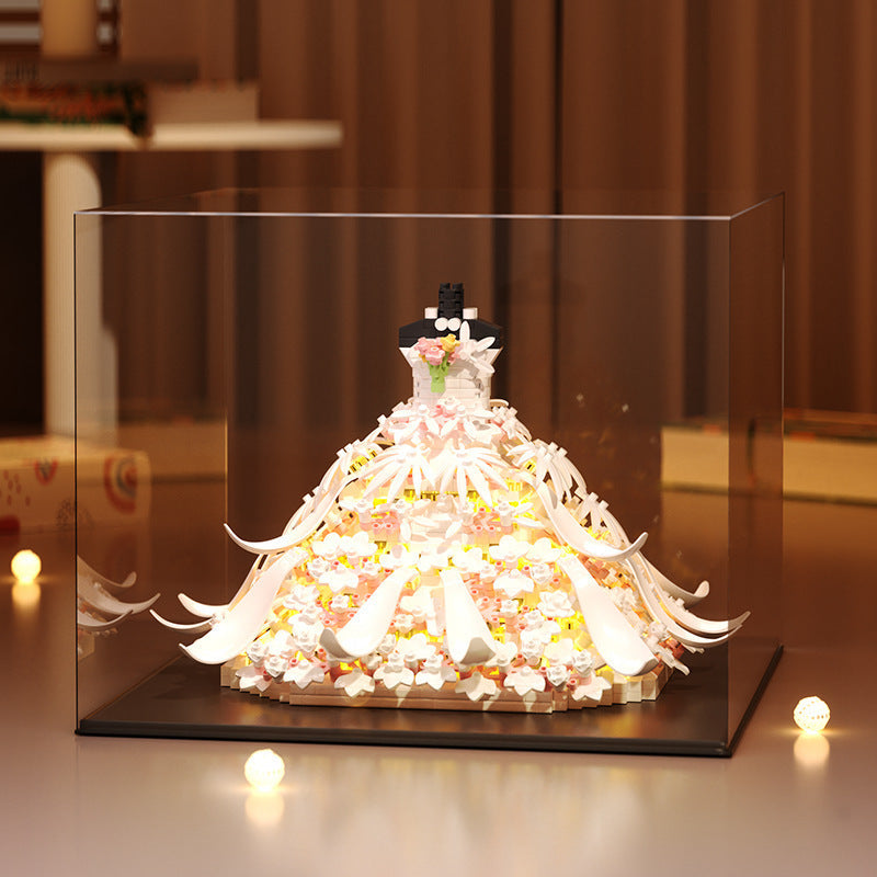 Swan Lake Wedding Dress Micro Building Blocks Set with Lights