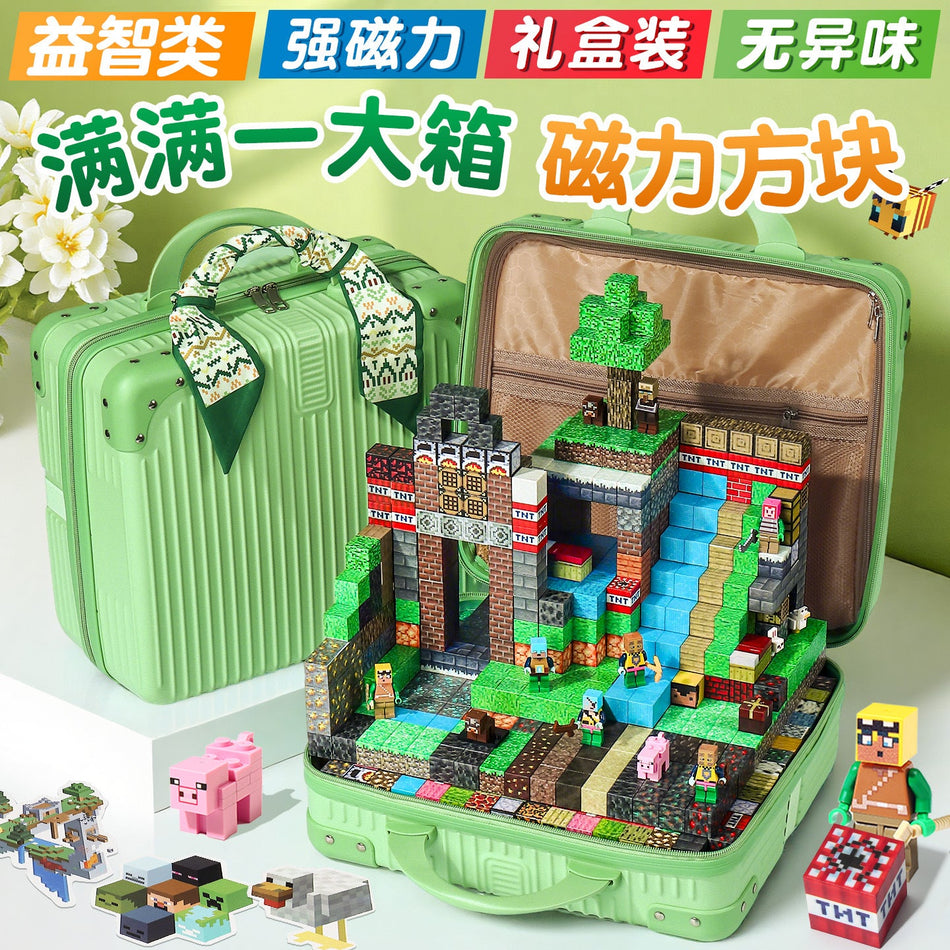 Magnetic Building Blocks Set with Figures and Animals for Kids