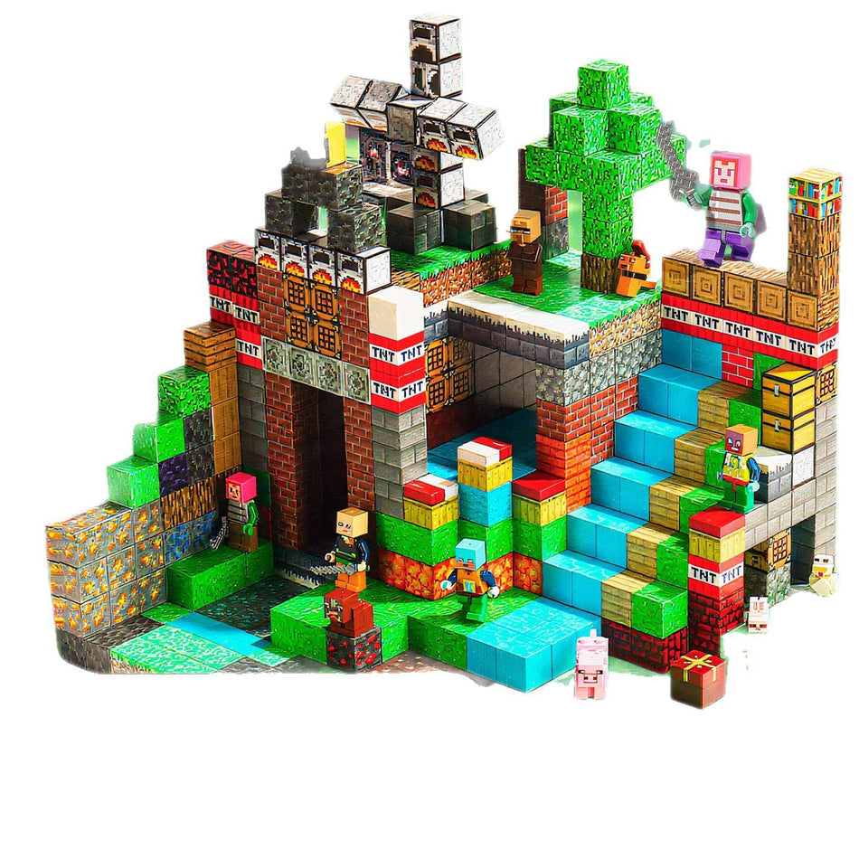 Magnetic Building Blocks Set with Figures and Animals for Kids