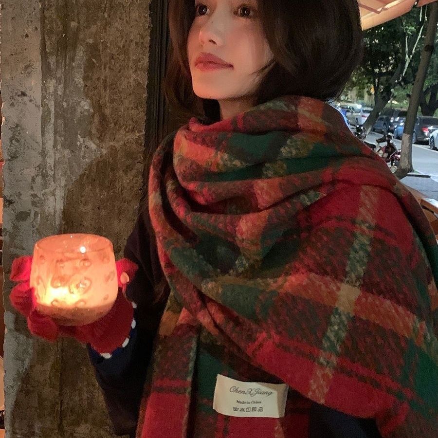 Retro Cashmere Style Long Warm Winter Shawl Scarf