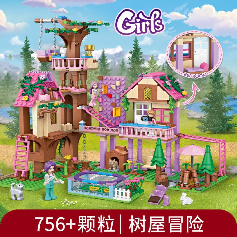 Girls Treehouse Adventure Building Blocks Seaside Villa DIY Toy