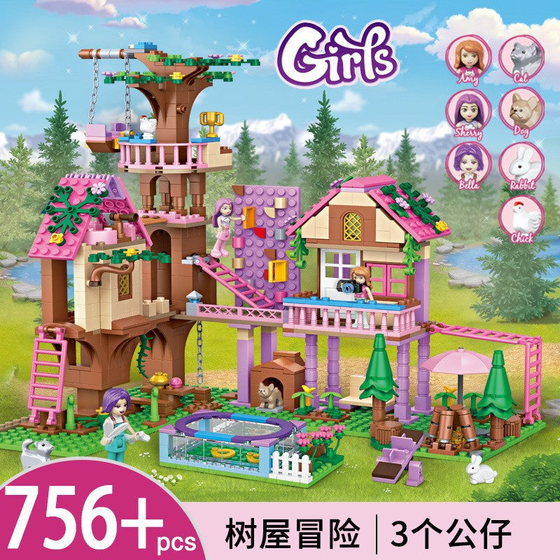 Girls Treehouse Adventure Building Blocks Seaside Villa DIY Toy