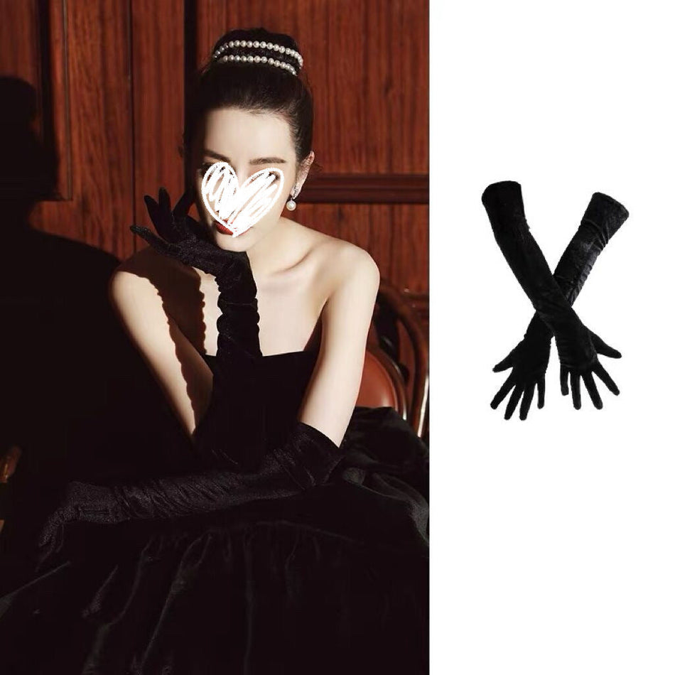 Women's Satin Long Elbow Wedding Evening Dress Gloves