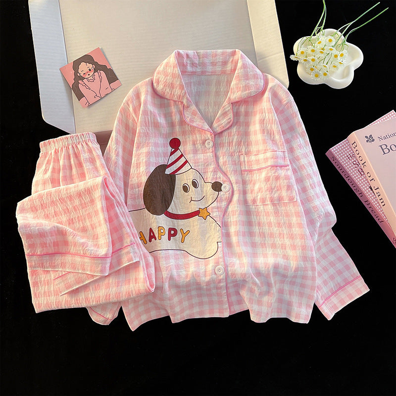 Girls Cloud Cotton Long Sleeve Cartoon Pajama Set