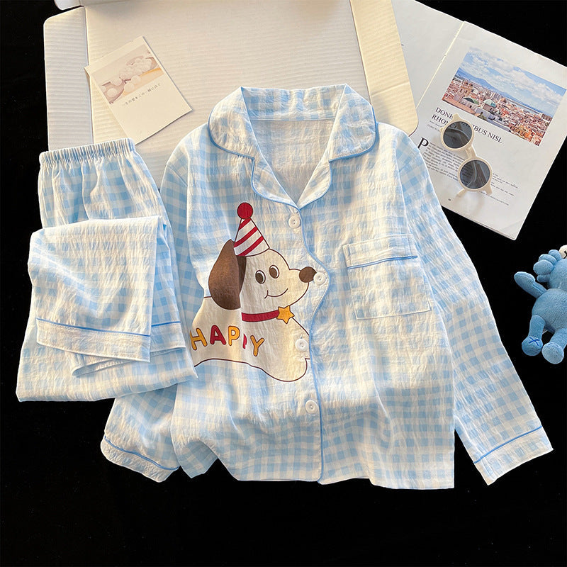 Girls Cloud Cotton Long Sleeve Cartoon Pajama Set