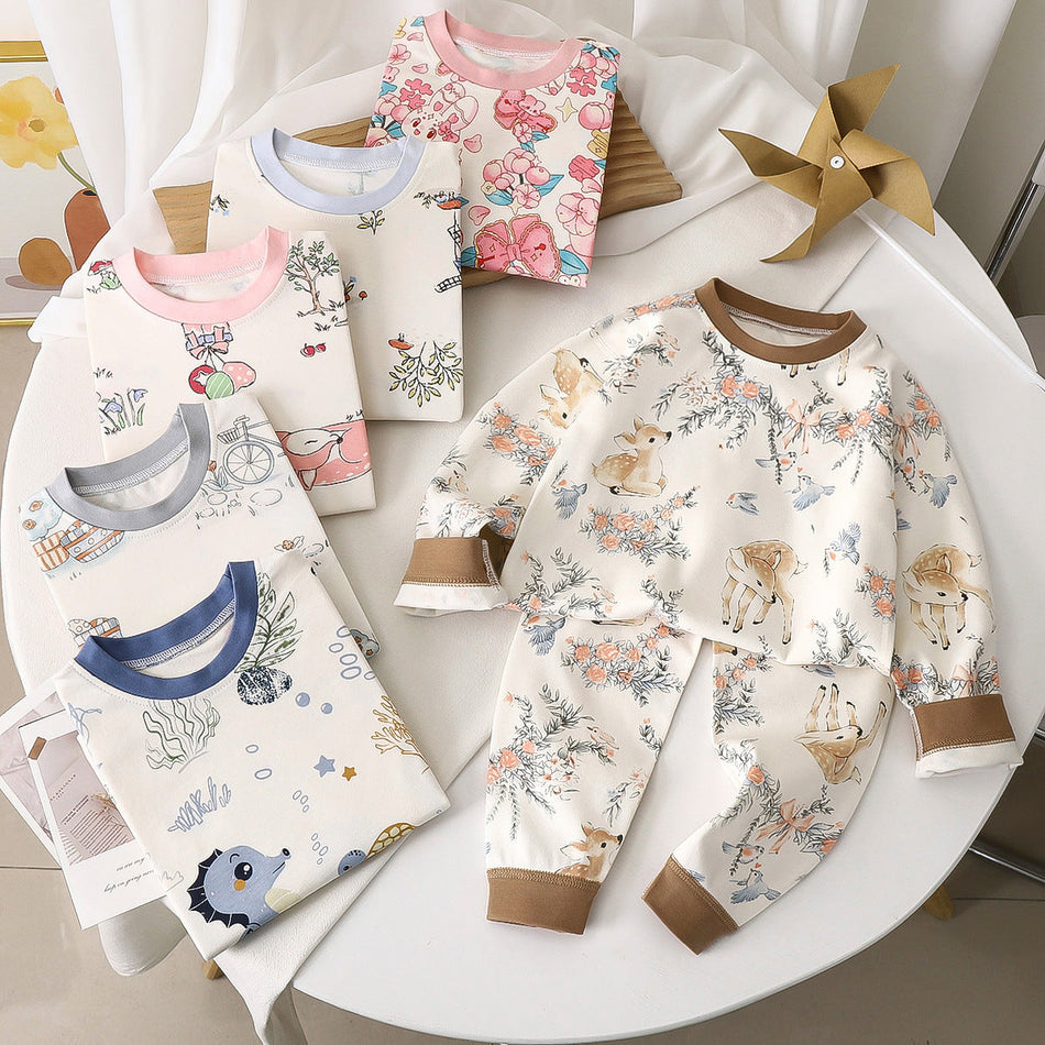 Kids 100% Cotton Combed Cotton Warm Pajama Set