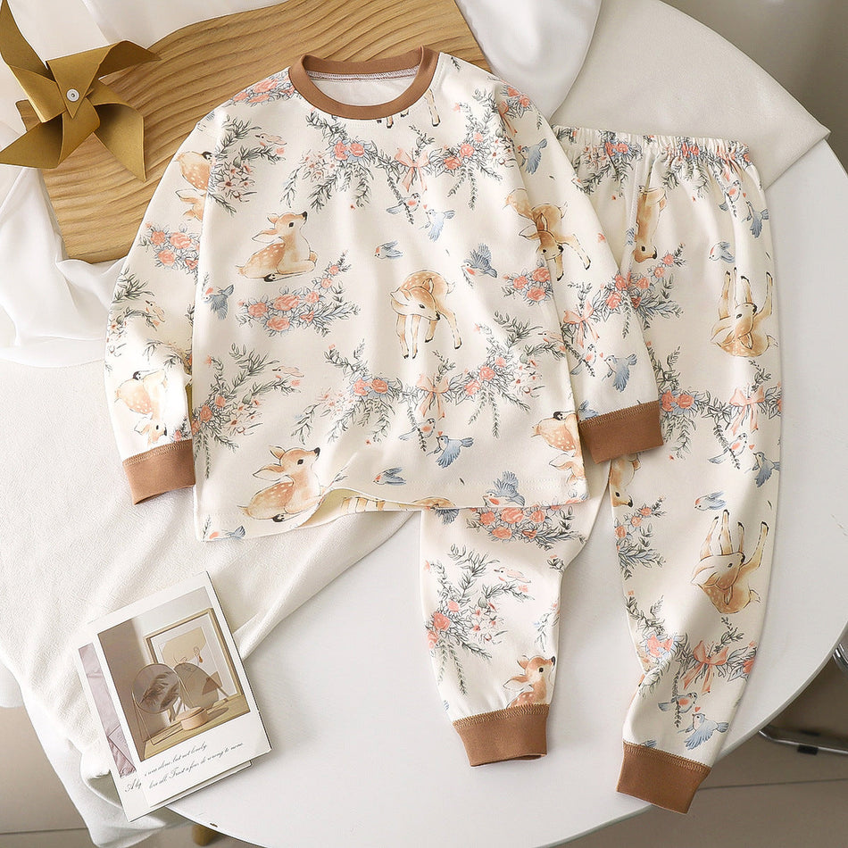 Kids 100% Cotton Combed Cotton Warm Pajama Set