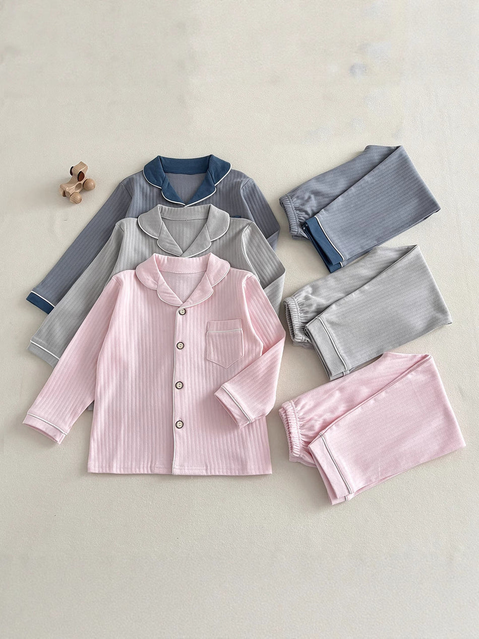 Kids 100% Cotton Combed Pajama Set Long Sleeve Winter