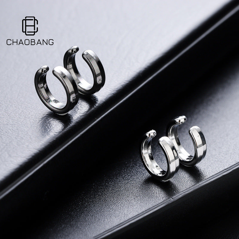 Unisex Light Luxury Ear Clip Earrings Retro Simple Design