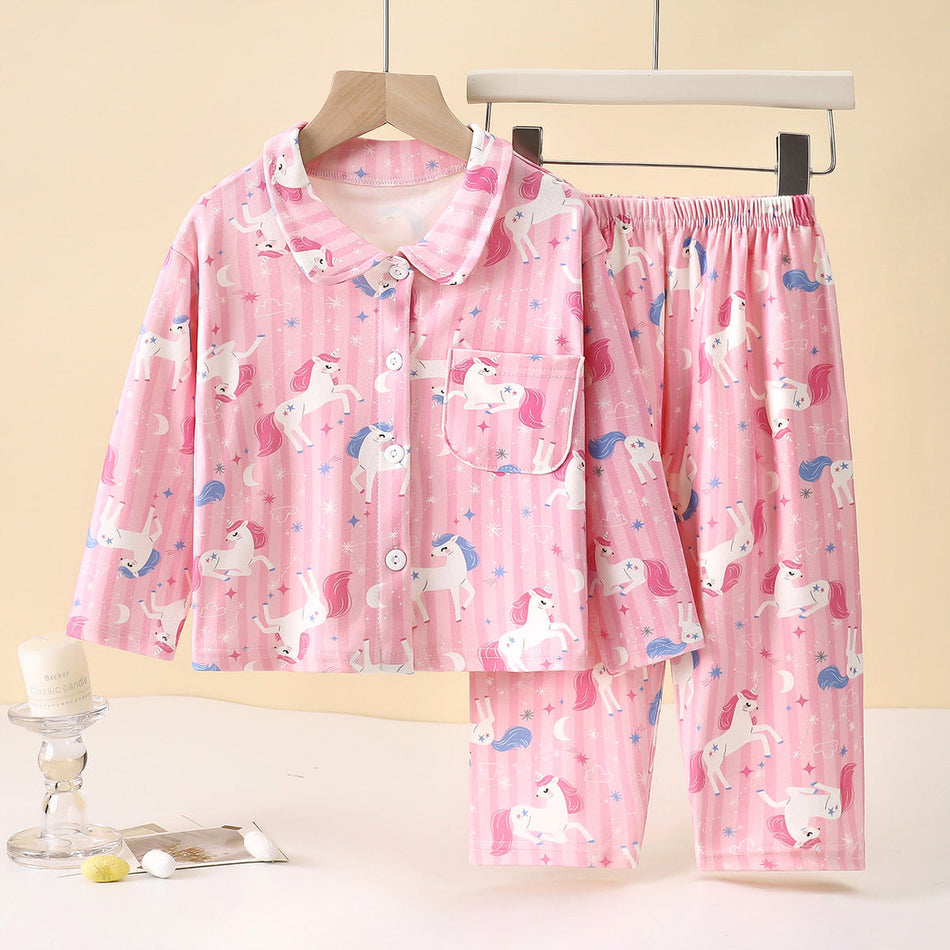 Kids Velvet Cardigan Pajama Set Warm Autumn Homewear