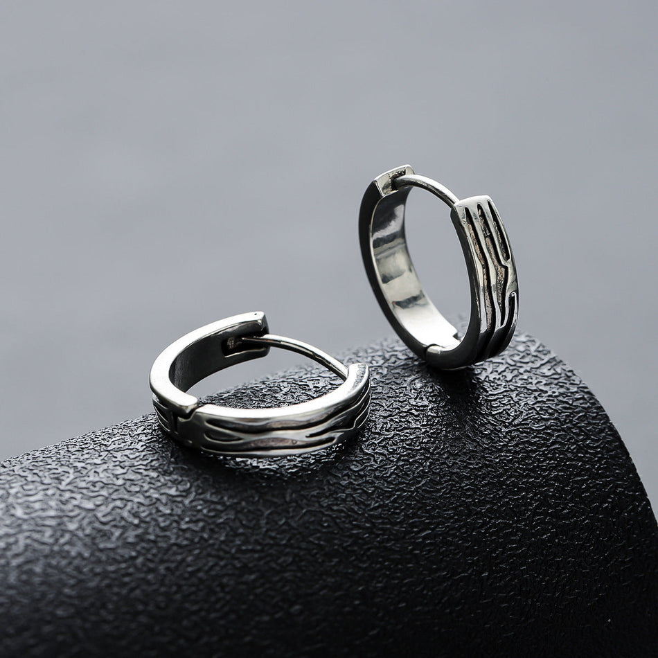 Unisex Black Pattern Earrings Retro European Niche Style