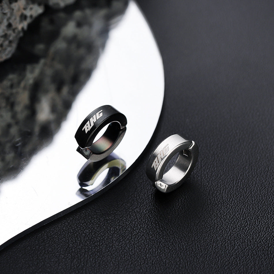 Unisex Letter Ear Clip Earrings American Hip-Hop Style