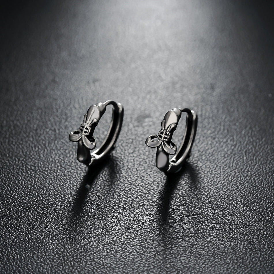 Unisex Titanium Steel Cross Earrings Retro Non-Fading Design