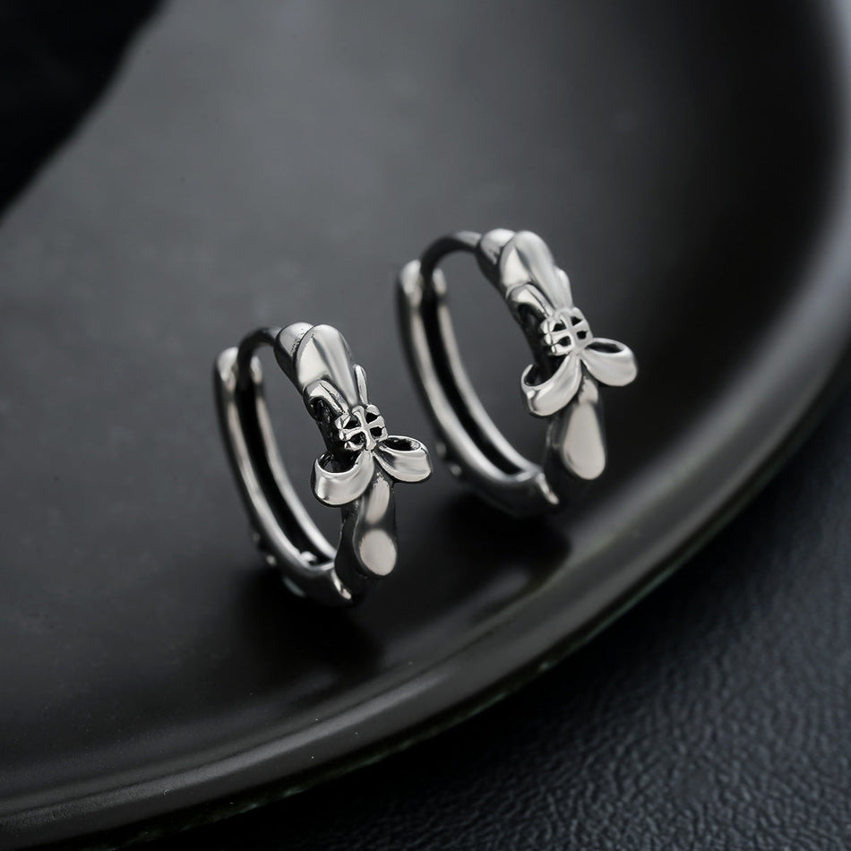 Unisex Titanium Steel Cross Earrings Retro Non-Fading Design
