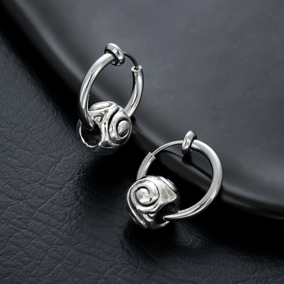 Unisex Titanium Steel Thread Ear Clip Earrings Retro Style