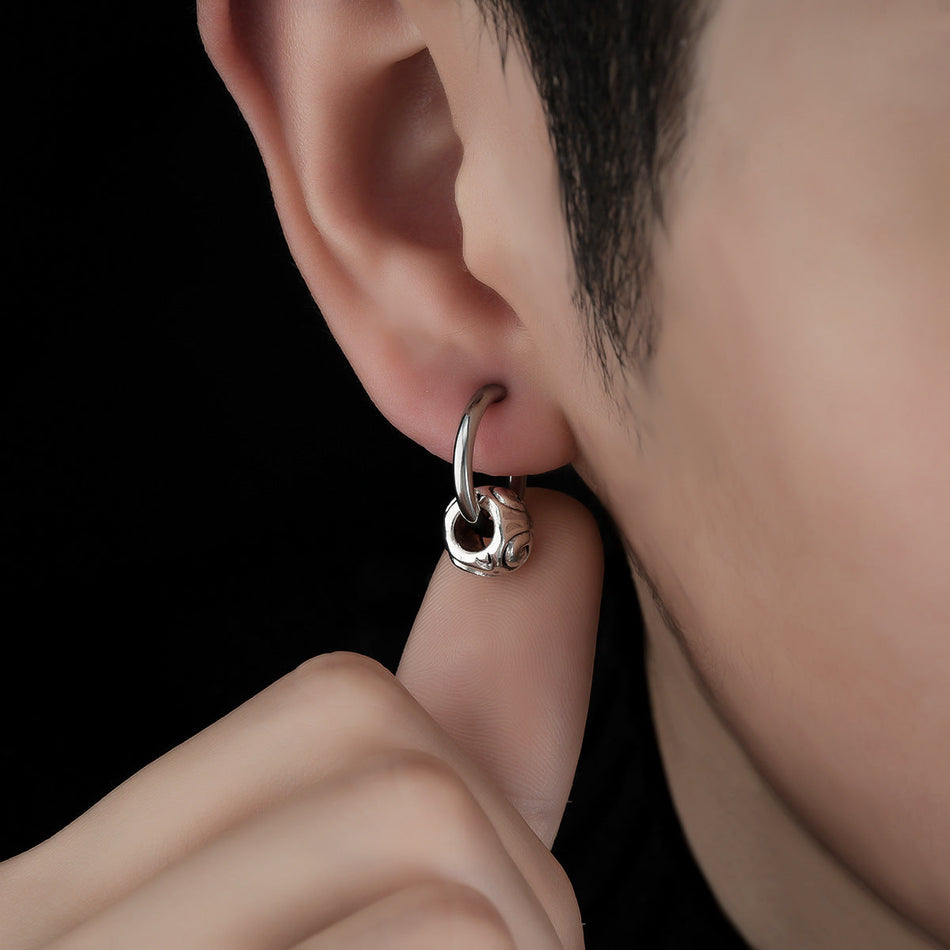 Unisex Titanium Steel Thread Ear Clip Earrings Retro Style
