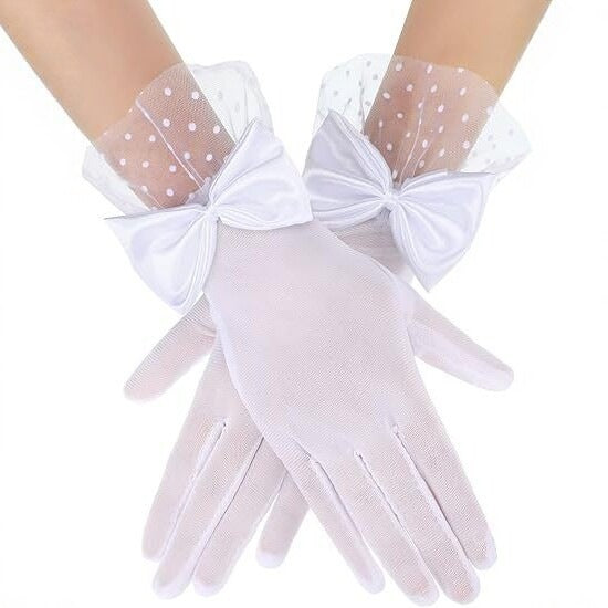 Women's Lace Bowknot Gloves Elegant Summer Accessory
