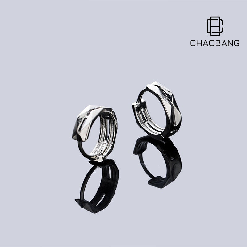 Unisex Geometric Diamond Earrings Hip-Hop Fashion Design