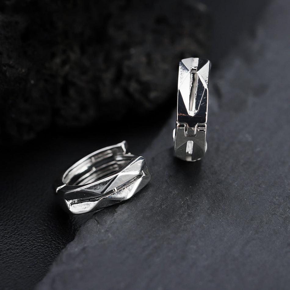 Unisex Geometric Diamond Earrings Hip-Hop Fashion Design