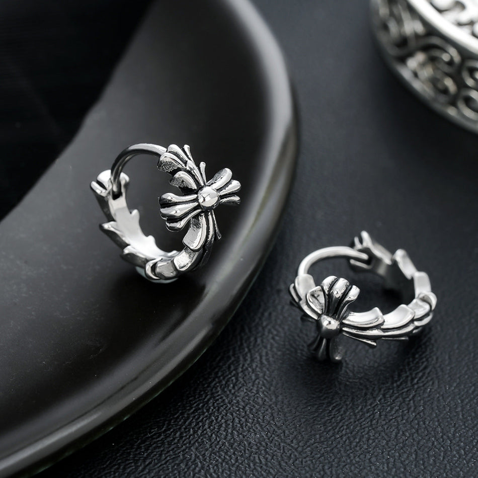 Unisex Retro Cross Ear Cuff Earrings Vintage Niche Style