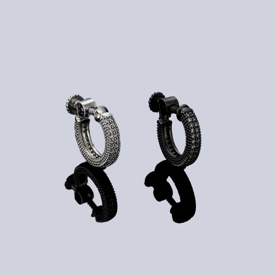 Unisex No-Piercing Double-Row Zircon Ear Clip Earrings