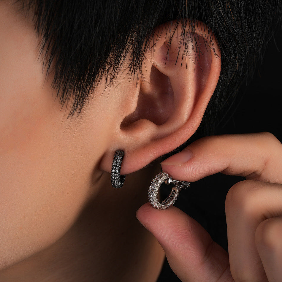 Unisex No-Piercing Double-Row Zircon Ear Clip Earrings