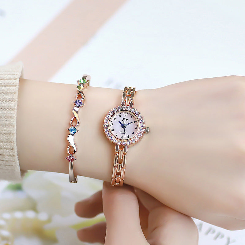 JW Women's Diamond Alloy Bracelet Quartz Watch for Students