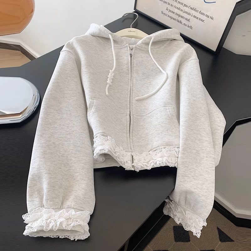 Girls Mid-Length Casual Patchwork Pullover Jacket