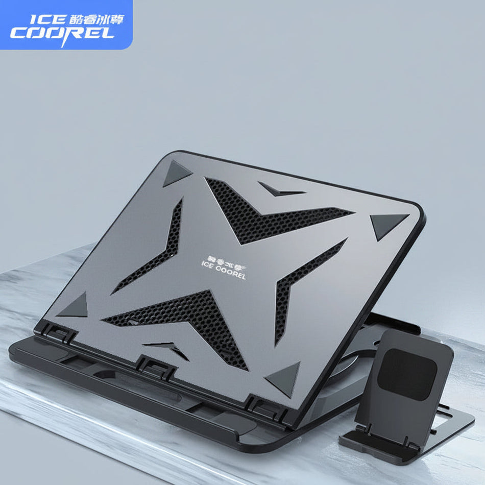 Aluminum Alloy Folding Laptop Stand with Adjustable Cooling Base