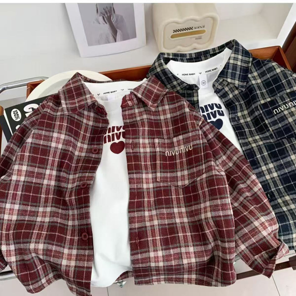 Kids' Cartoon Print Shirt | Long Sleeve Casual Spring & Fall Top