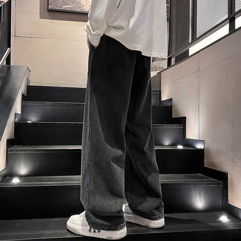 Men's Retro Loose Straight Jeans with American Workwear Style