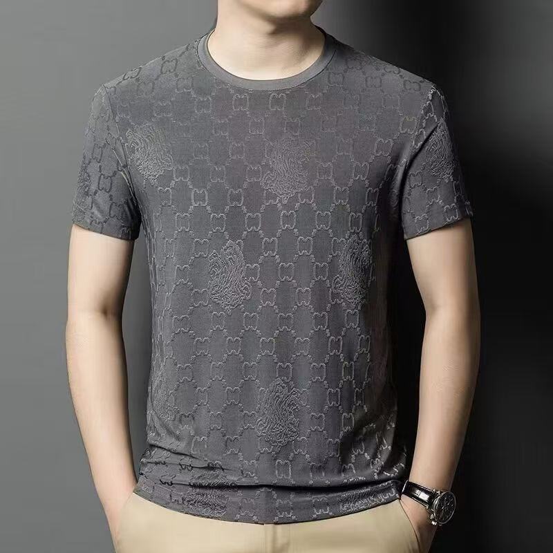 Men's Ice Silk Short-Sleeve T-Shirt with Lightweight Design