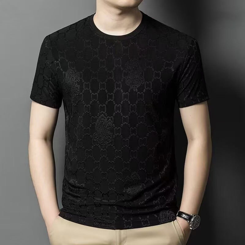 Men's Ice Silk Short-Sleeve T-Shirt with Lightweight Design