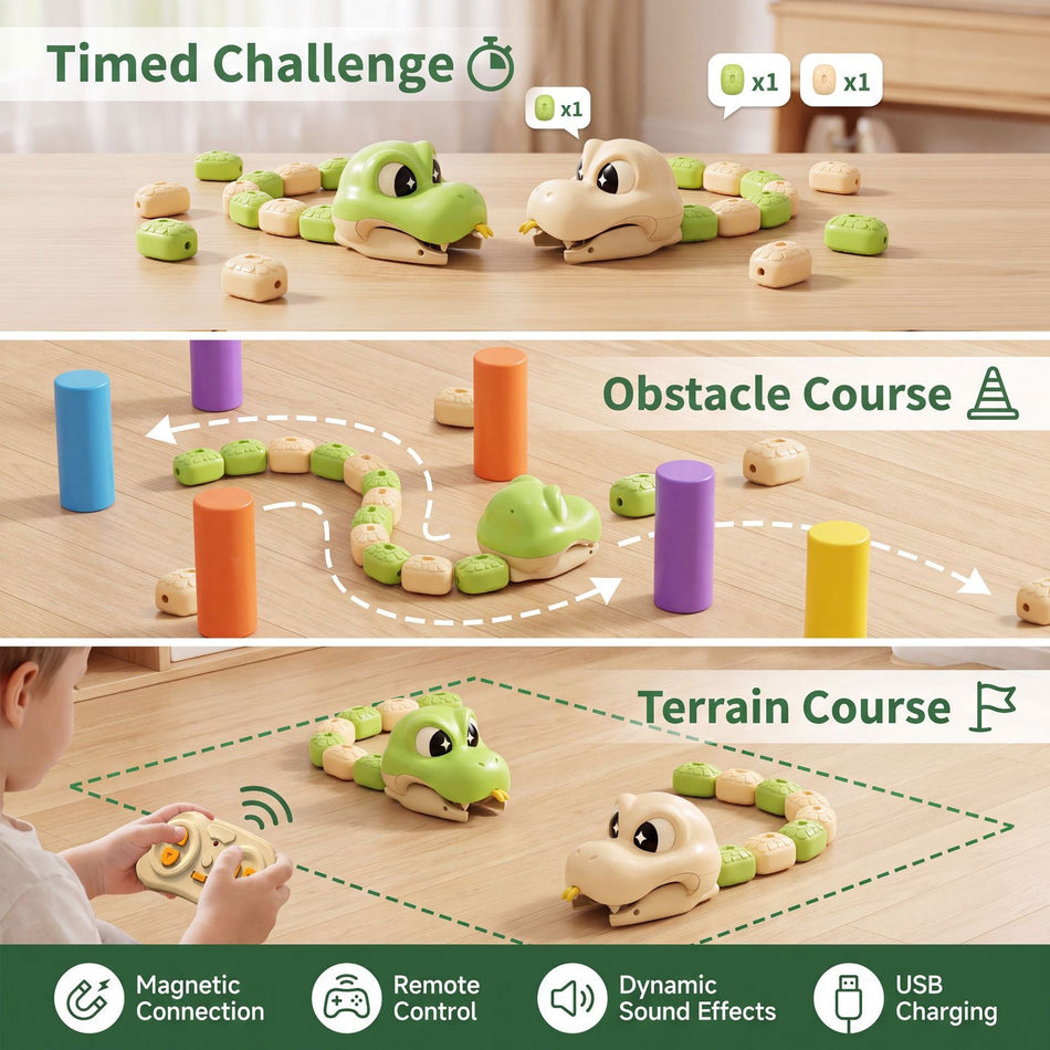 Remote Control Greedy Snake Toy Car with Handle Control for Kids