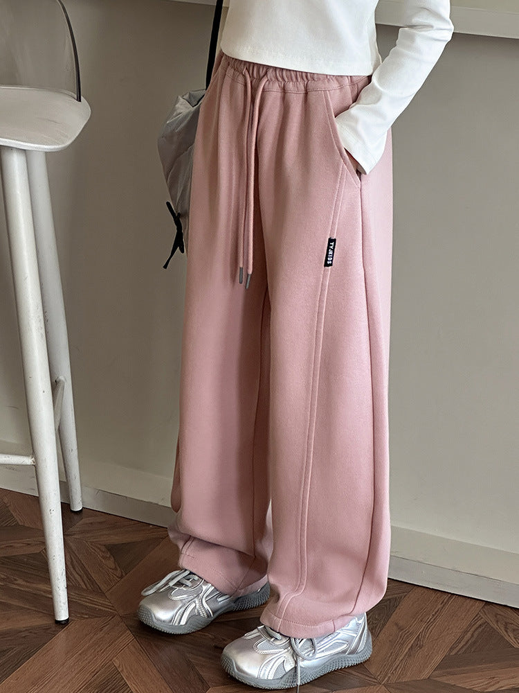 Girls' Loose Banana Pants with Fleece for Autumn Winter