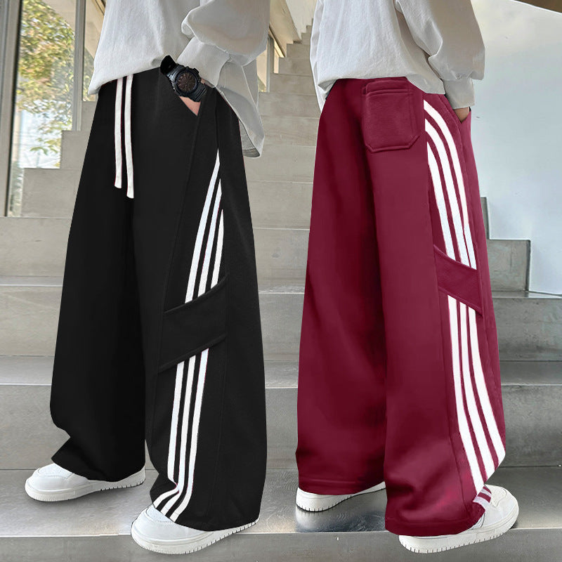 Boys' Loose Straight Cargo Pants for Autumn Casual Wear