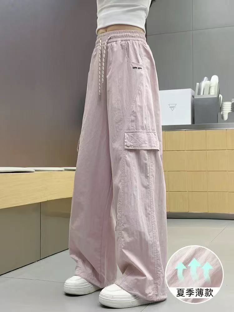 Girls' Ice Silk Cargo Pants Quick-Dry Mosquito-Proof