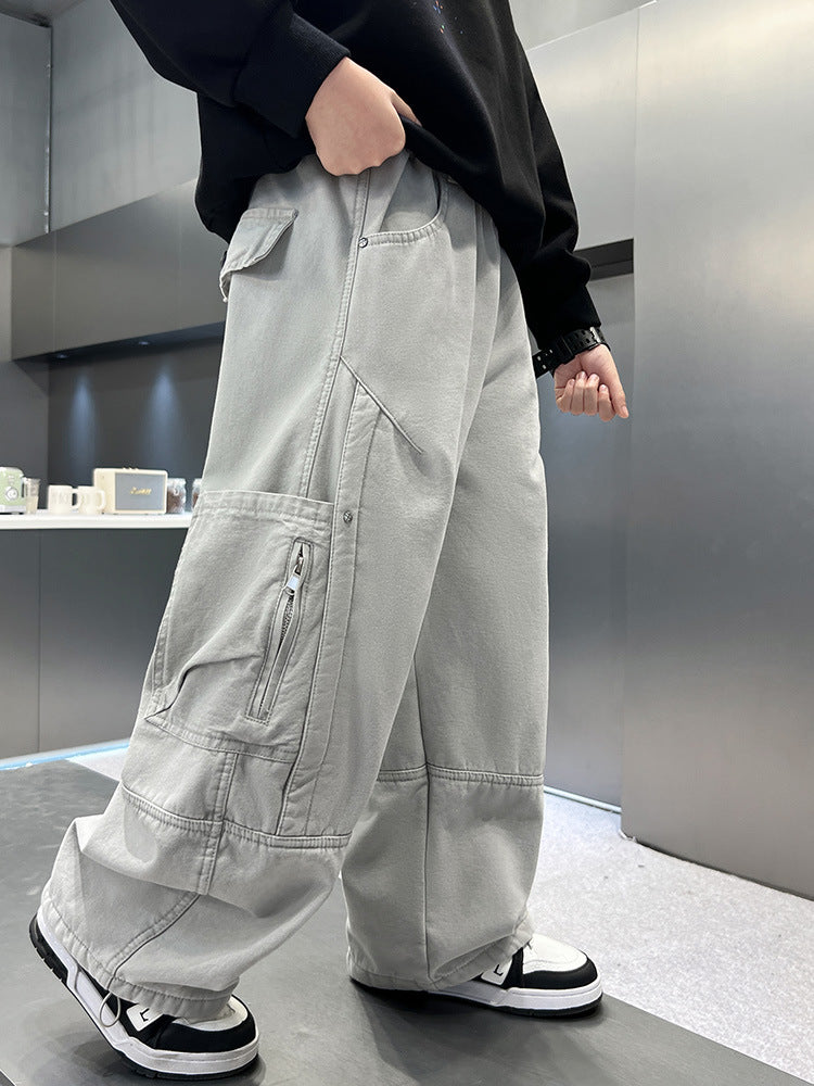 Boys' Trendy Loose Cargo Pants for Spring Casual Wear