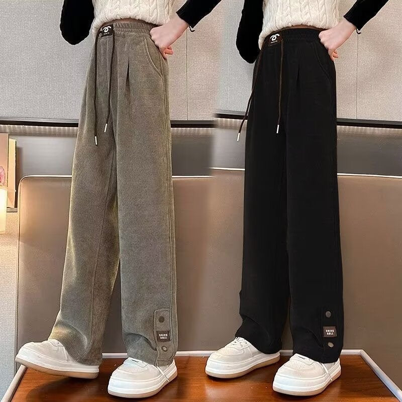 Girls' Straight-Leg Wide-Leg Sweatpants for Autumn