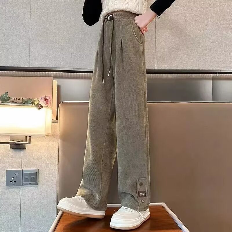 Girls' Straight-Leg Wide-Leg Sweatpants for Autumn