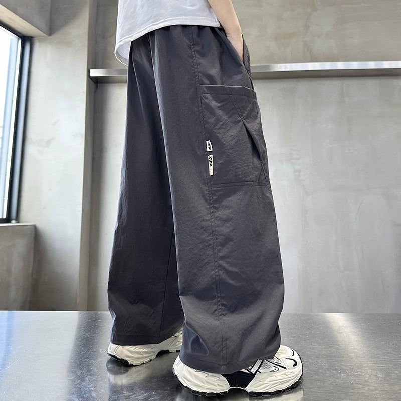 Kids' Straight-Leg Loose Cargo Sweatpants Casual