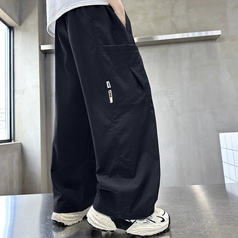 Kids' Straight-Leg Loose Cargo Sweatpants Casual