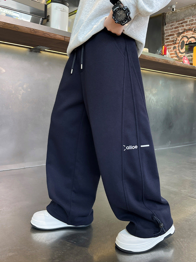 Boys' Loose Straight-Leg Sports Sweatpants for Autumn