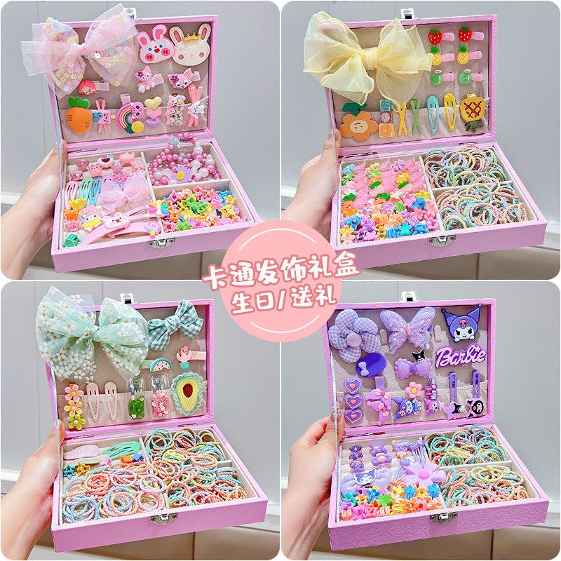 Girls' Handmade Cartoon Character Hairpin Gift Box