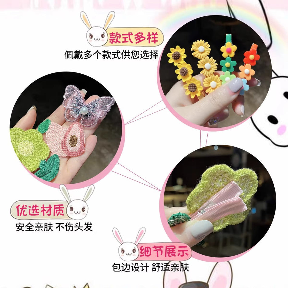 Cute Cartoon Side Clip Hairpin Set for Girls