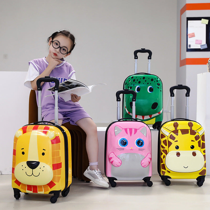 Kids' 18-Inch Cartoon Animal Boarding Suitcase