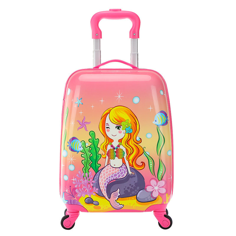 Kids' 18-Inch Cartoon Carry-On Trolley Suitcase